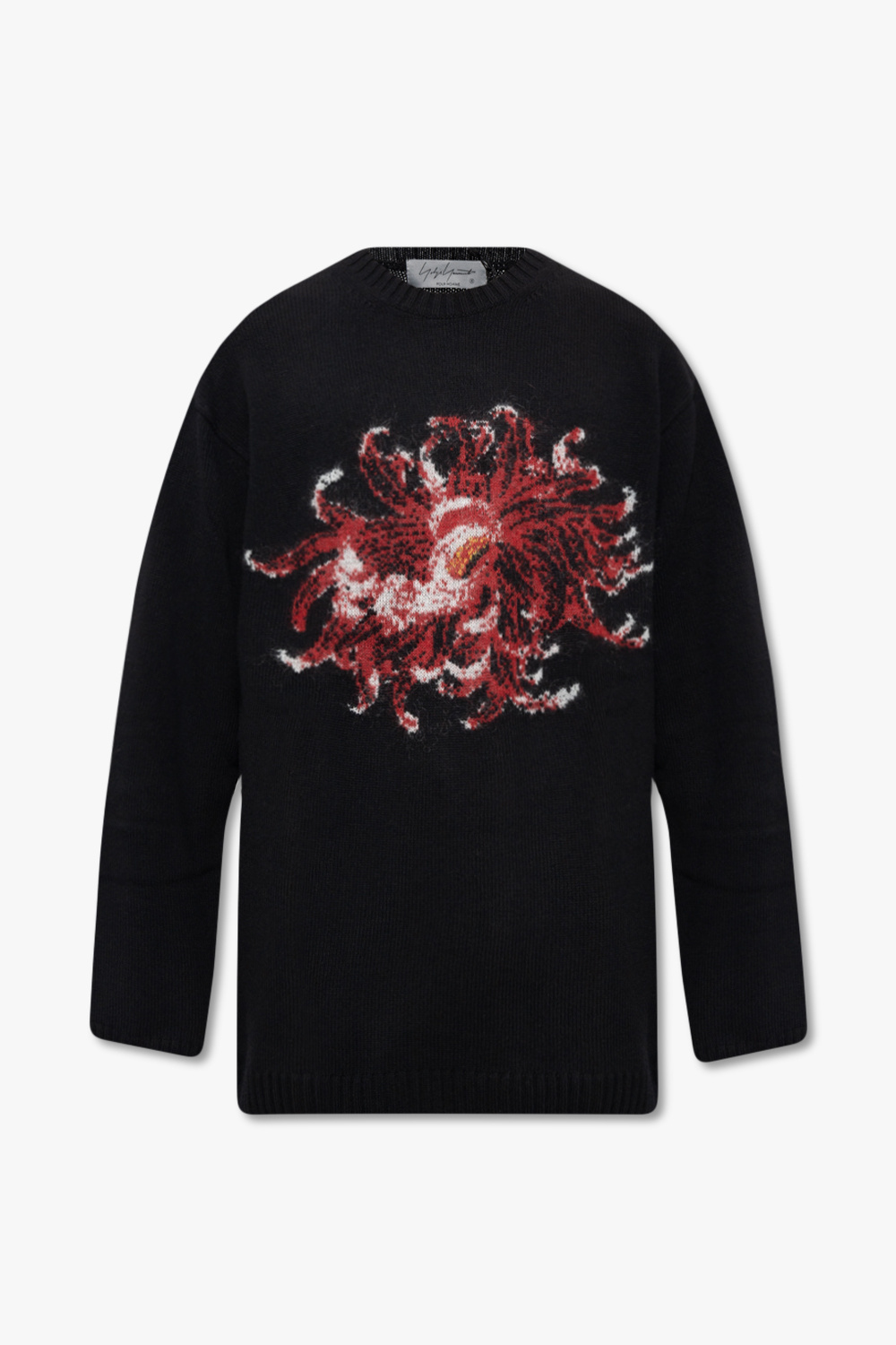 De-iceShops Norway - Black Sweater with floral motif Yohji